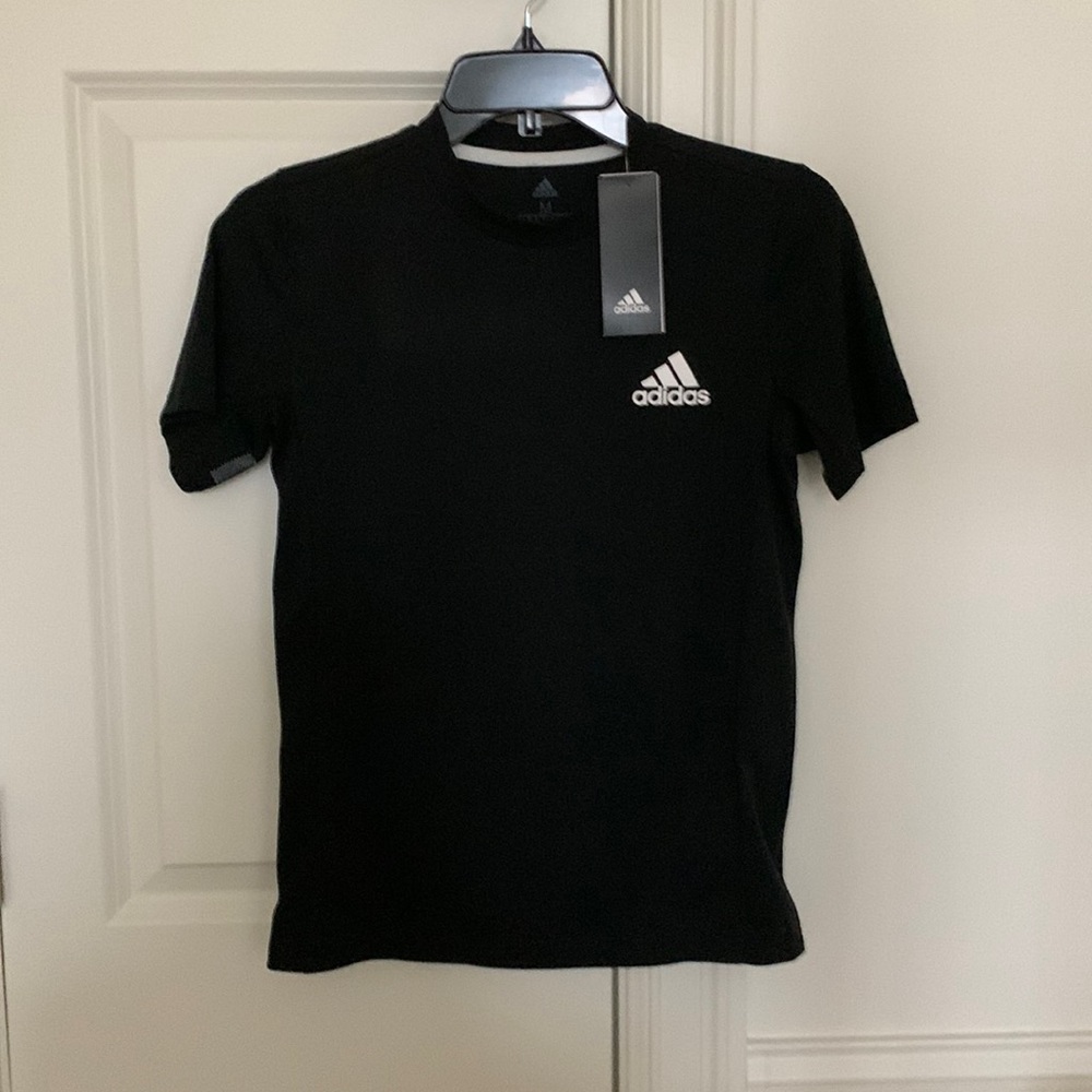 NWT Boys Adidas size M Black Climalite Shirt